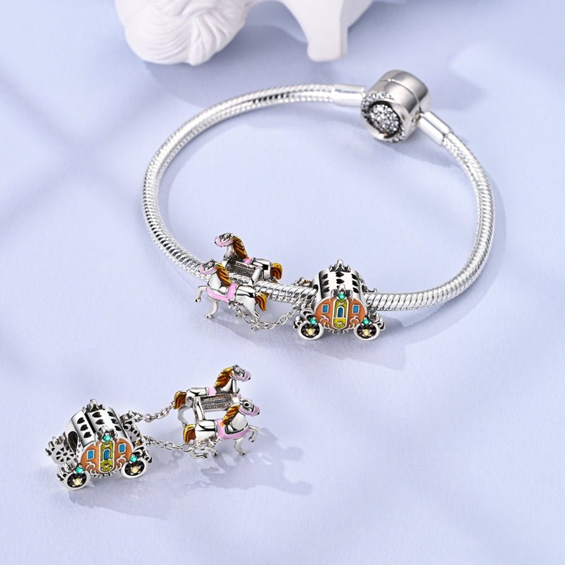 Cinderella Carriage & Horses Dangle Charm