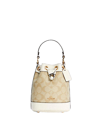 Coach Dempsey Drawstring Bucket 15 In Signature Canvas