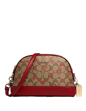 Coach Dome Crayon Hearts Love Signature Canvas Crossbody