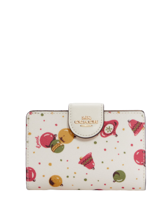 Coach Medium Corner Zip Wallet With Ornament Print