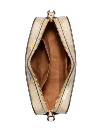 Coach Mini Camera Bag In Signature Canvas With Daisy Print
