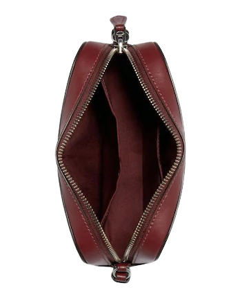 Coach Mini Camera Bag In Signature Canvas With Diagonal Stripe Print