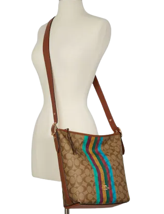 Coach Val Duffle In Signature Canvas With Stripe