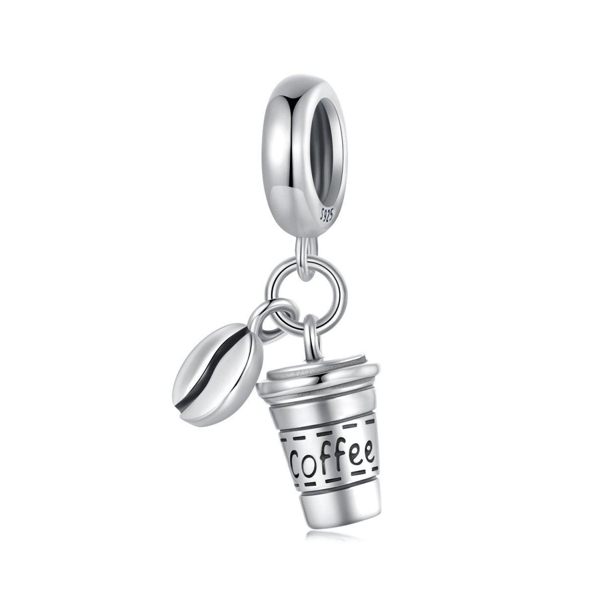 Coffee Cup & Bean Dangle Charm