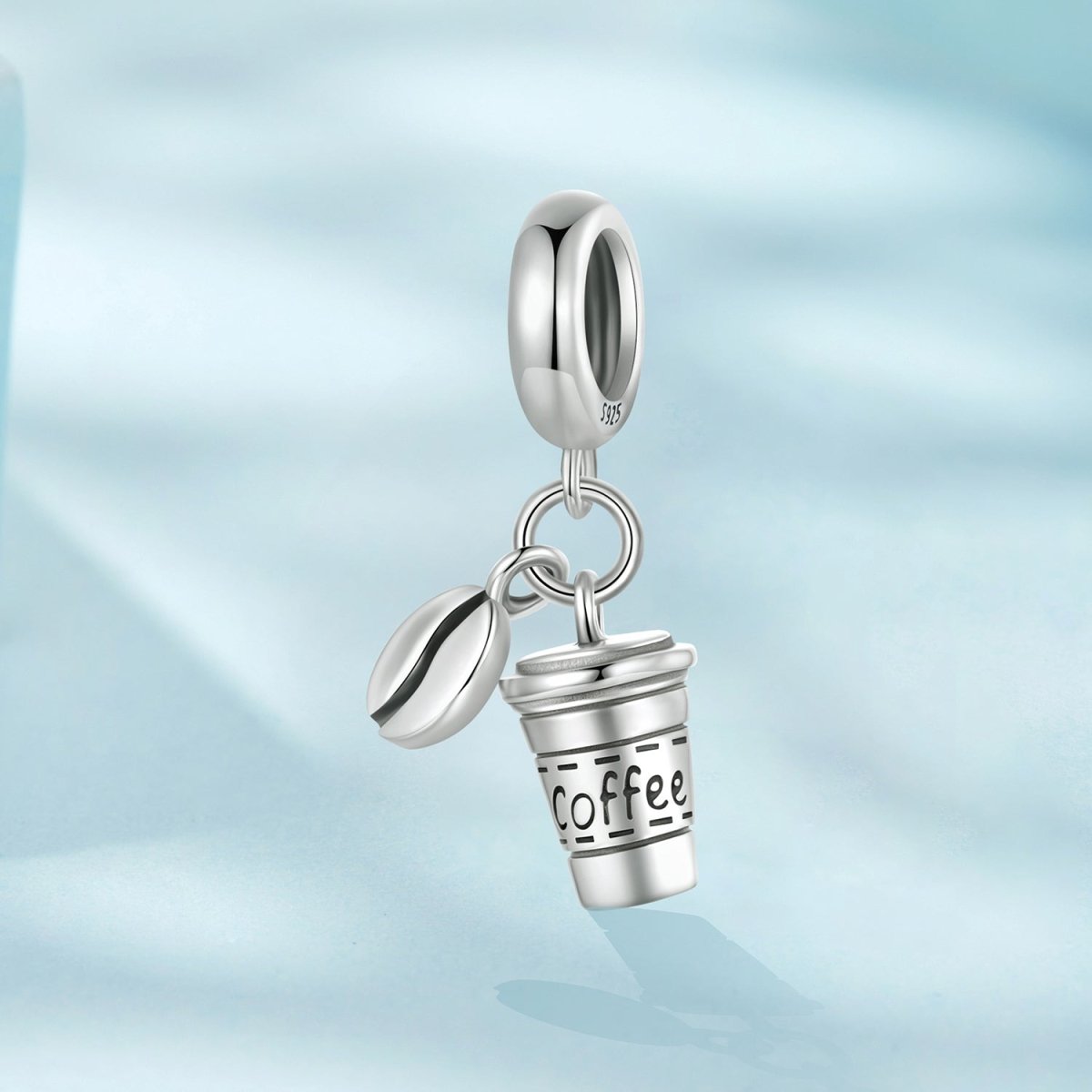 Coffee Cup & Bean Dangle Charm
