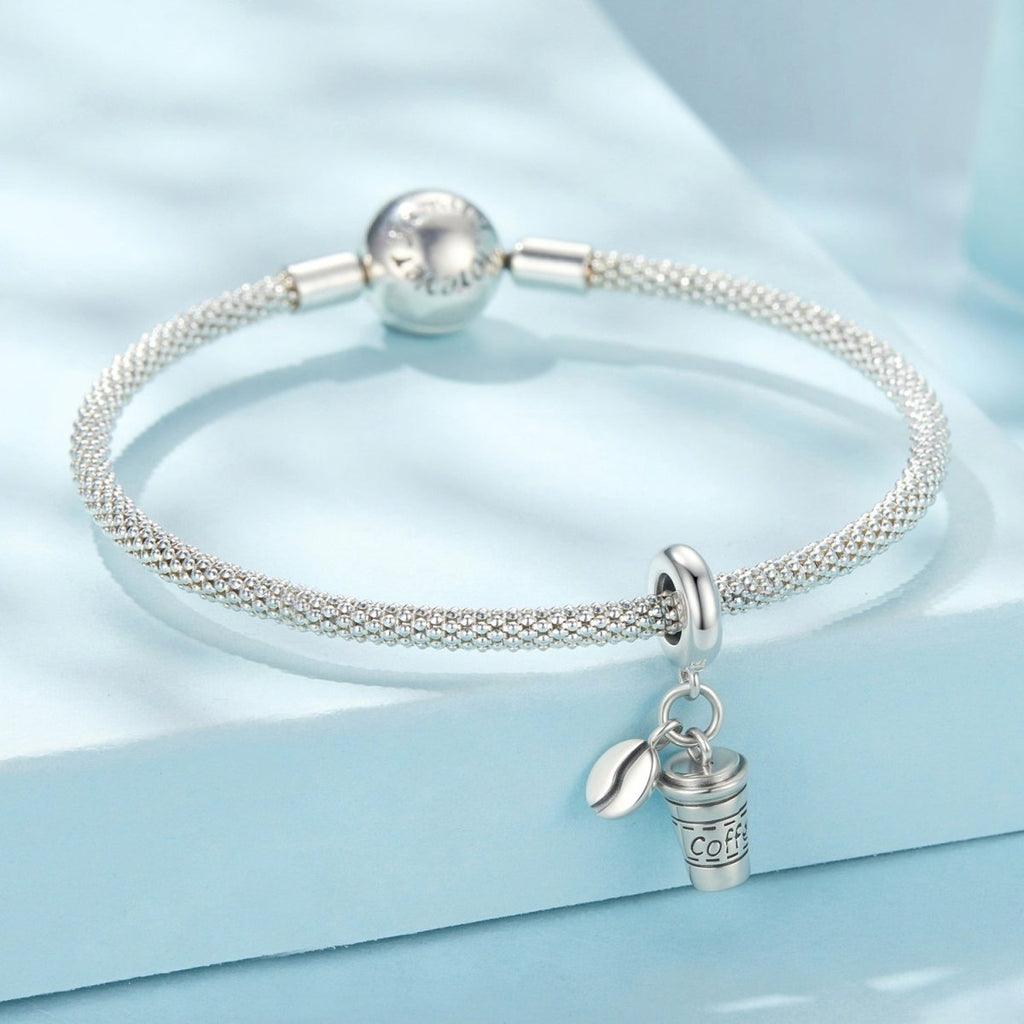 Coffee Cup & Bean Dangle Charm