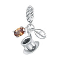 Coffee Cup & Coffee Bean Dangle Charm