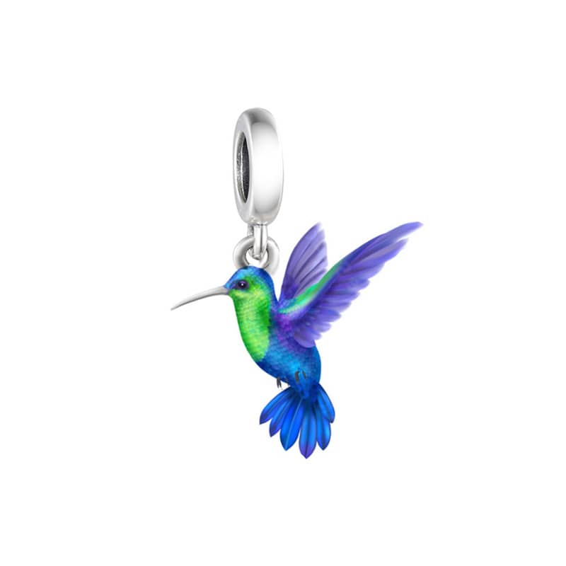 Colorful Hummingbird Dangle Charm