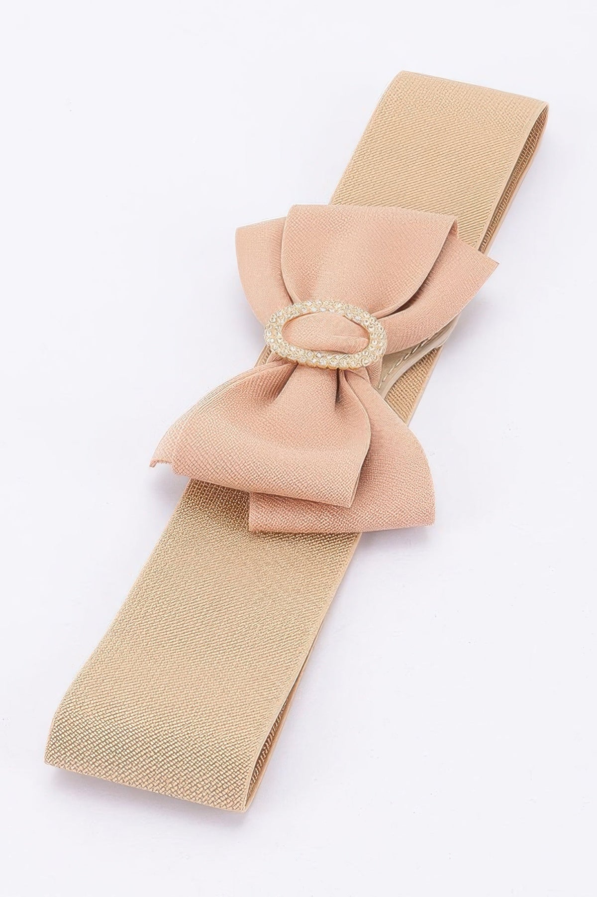 Rhinestone Bow Buckle Stretch Belt