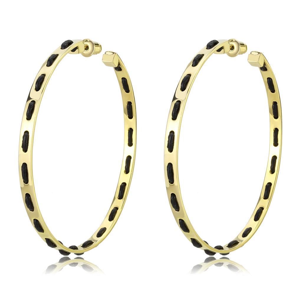 Gold Brass Earrings with No Stone