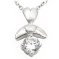 Matte Rhodium & Rhodium Brass Pendant with AAA Grade CZ in Clear