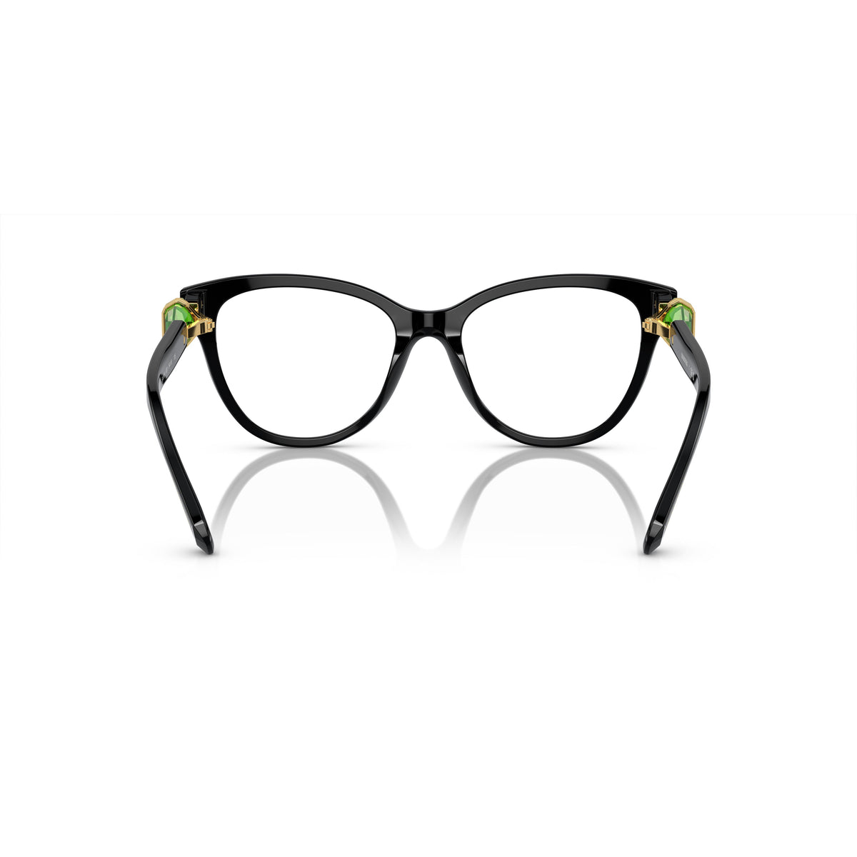 Cat-Eye Sunglasses With Green Crystal Accents
