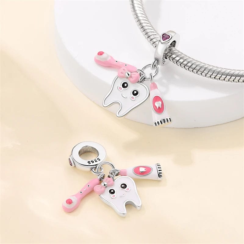 Dentist Tooth Fairy Triple Dangle Charm