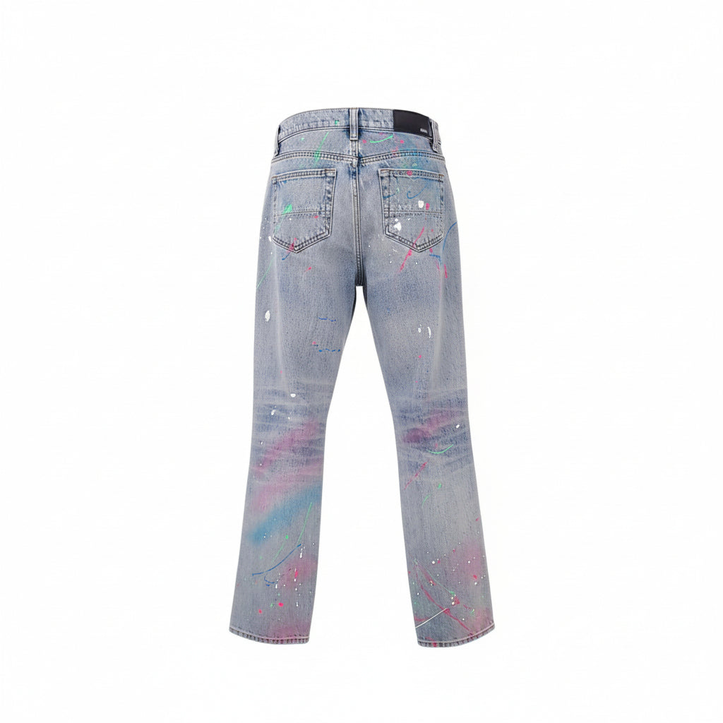 AMIRI PAINT SPLATTERED RIPPED JEANS - SIZE 24