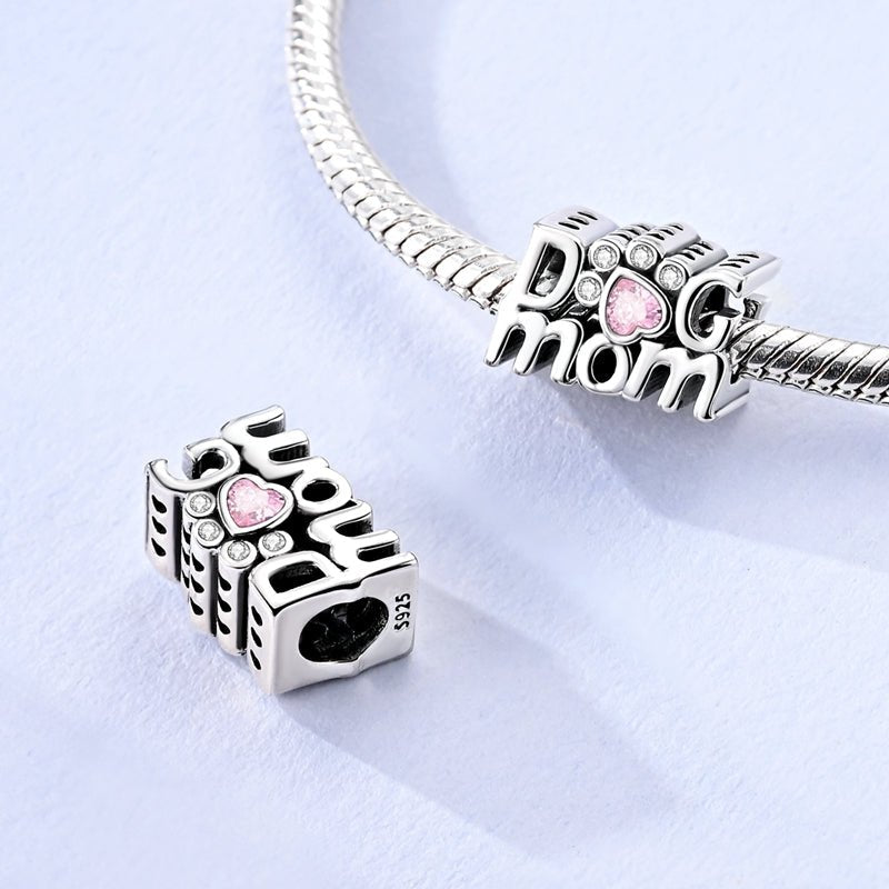 Dog Mom Paw Print Charm