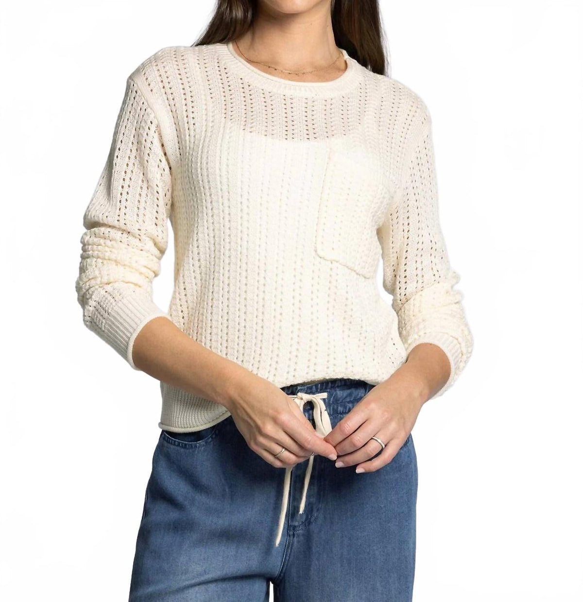 Joan Knit Sweater In Bone White