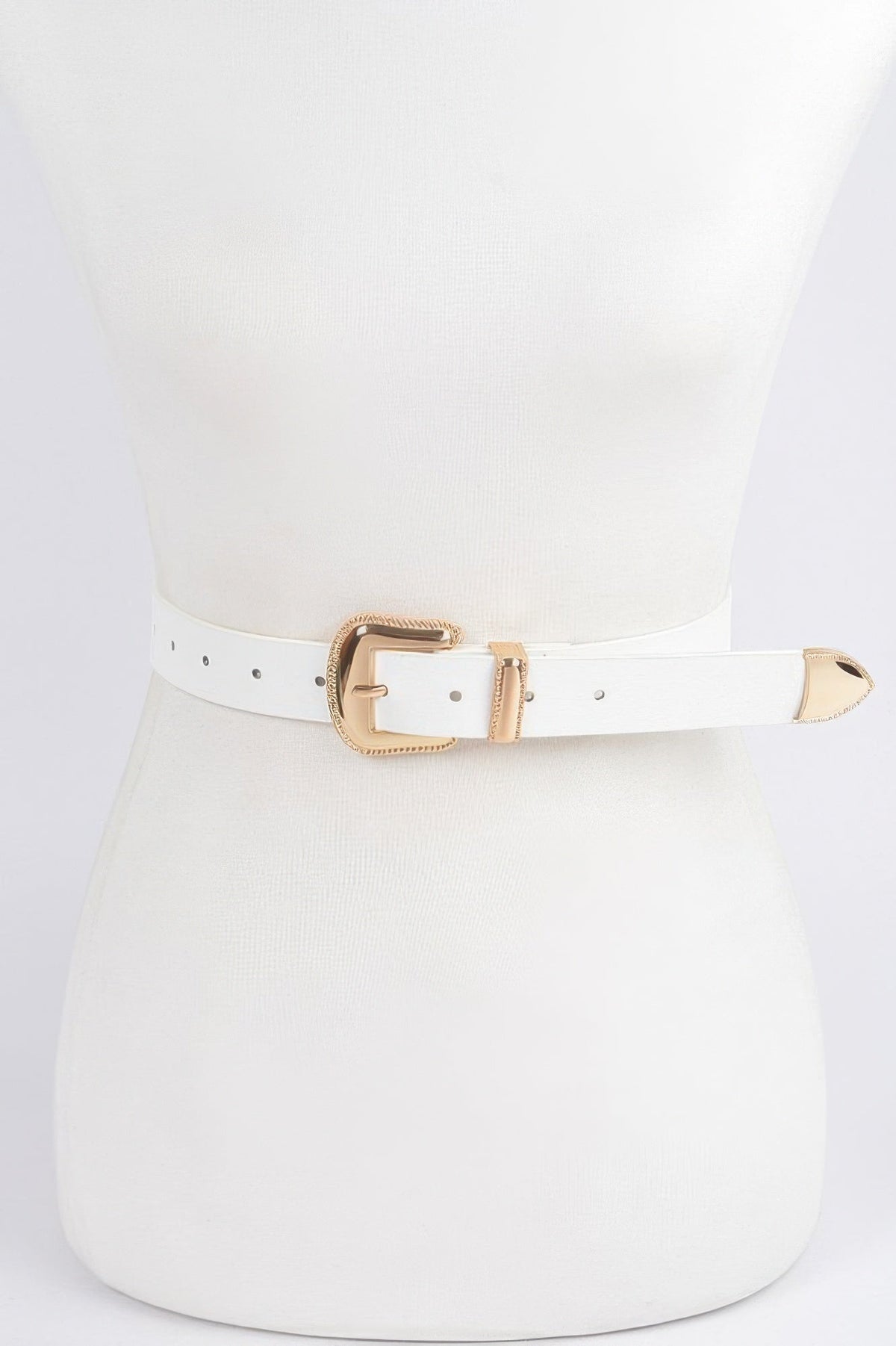 Metal Faux Leather Belt
