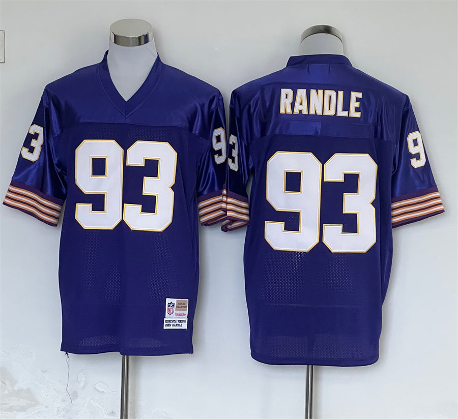 Men's Minnesota Vikings John Randle Mitchell & Ness Purple Legacy Replica Jersey1