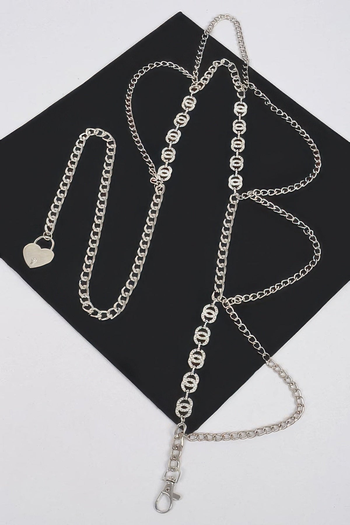 Stylish Chain Belt with Gemstone Accent