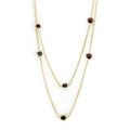 Gold Brass Necklace with AAA Grade CZ in Garnet