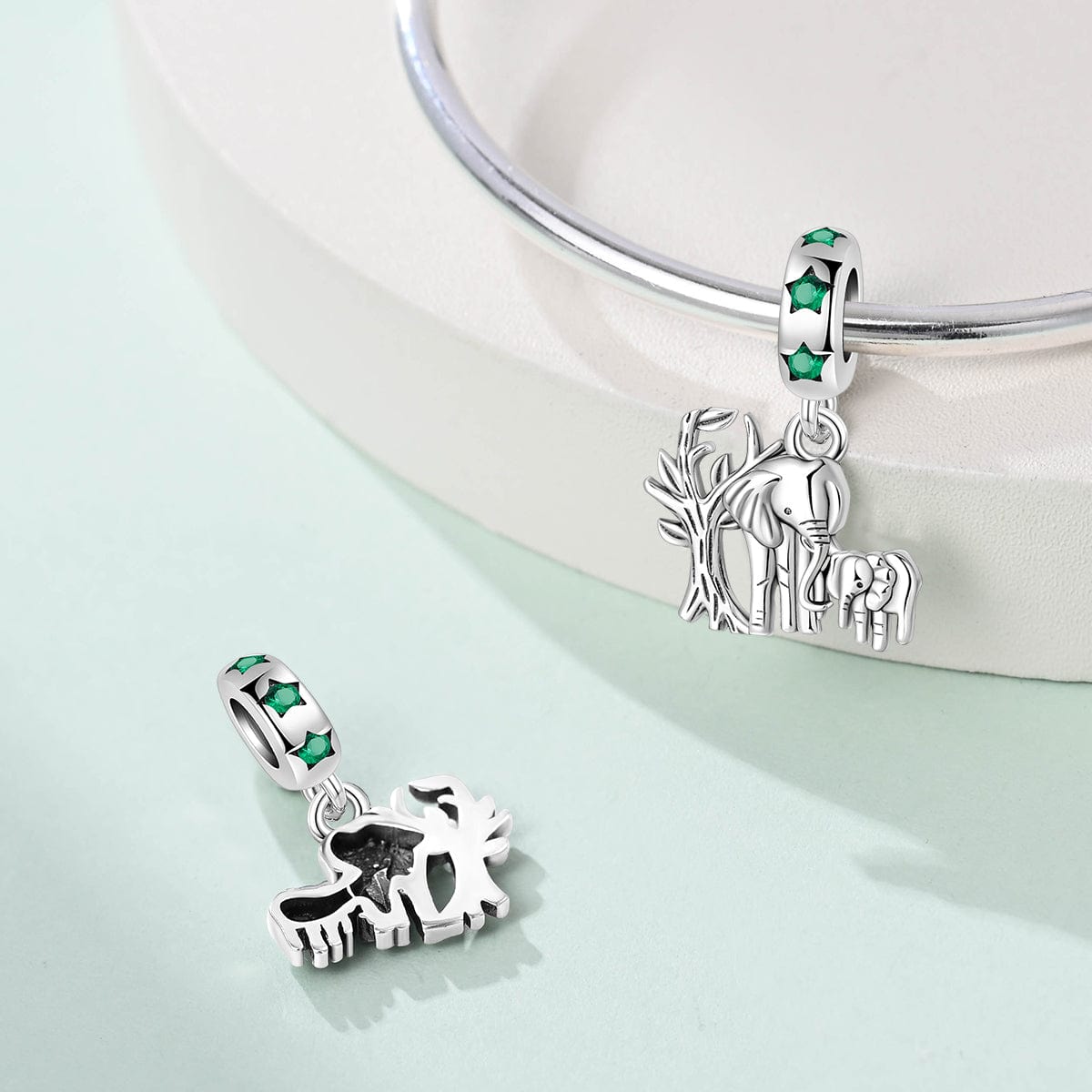 Elephant Family Dangle Charm