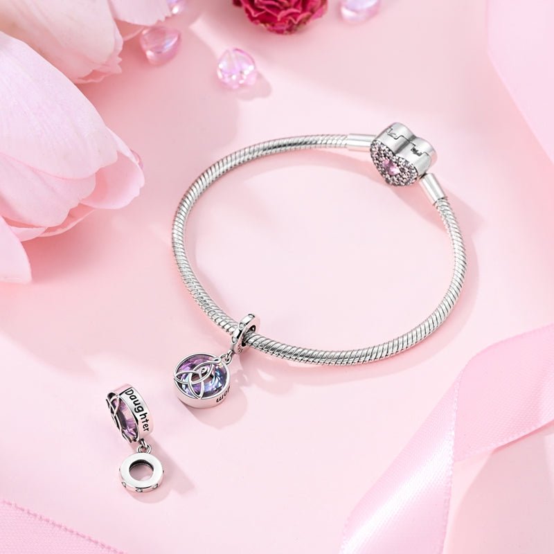 Eternal Love Celtic Knot & Crystal Mom Dangle Charm