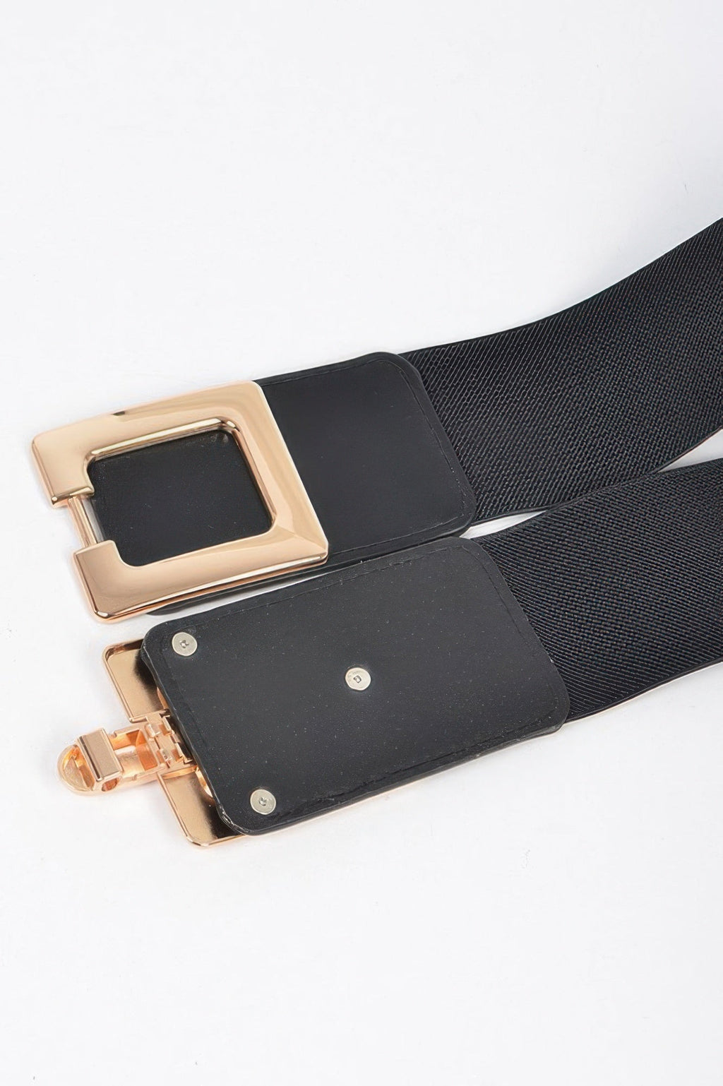 Two Square Buckle Elastic Belt