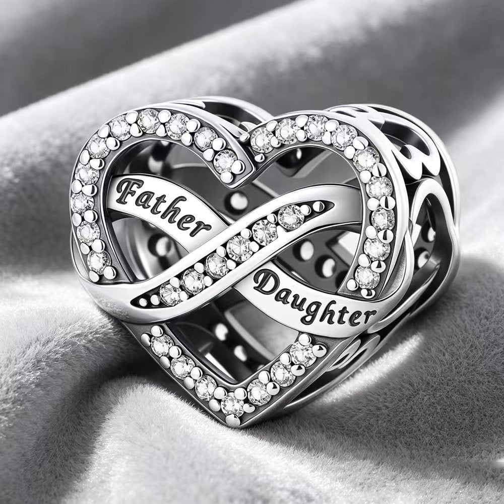 Father Daughter Heart Infinity Charm