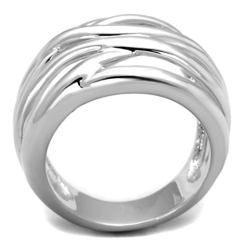 Rhodium Brass Ring with No Stone