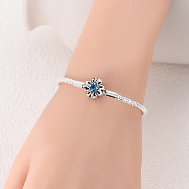Floral Blue Gem Elegance Bracelet