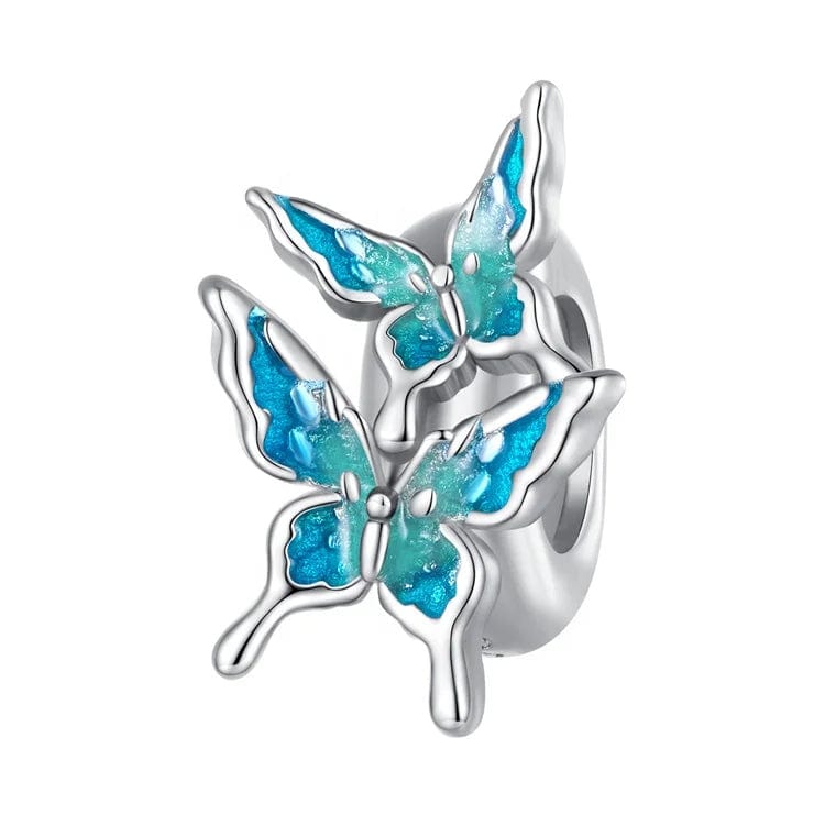 Fluttering Blue Duo Butterfly Charm