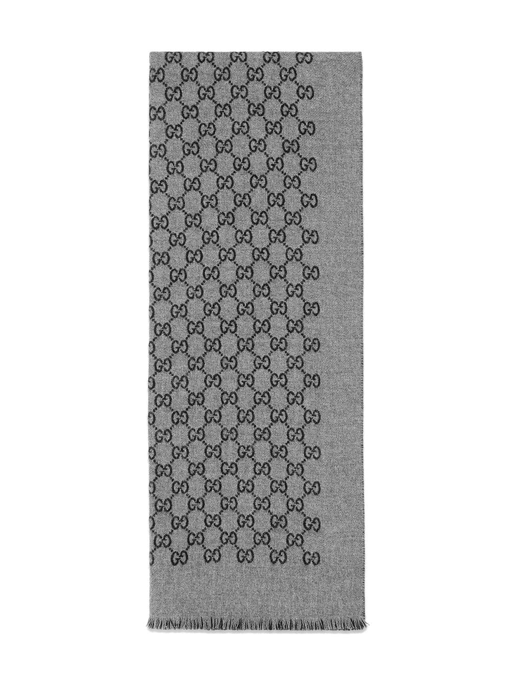 Gucci Men Gg Wool Scarf