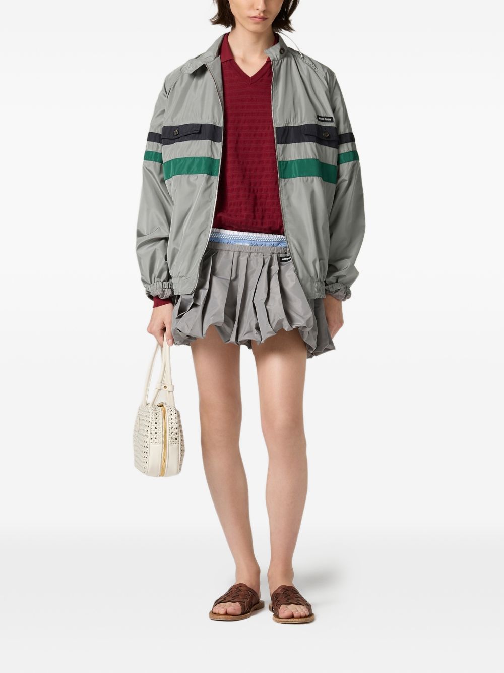 Miu Miu Women Tech Silk Blouson Jacket