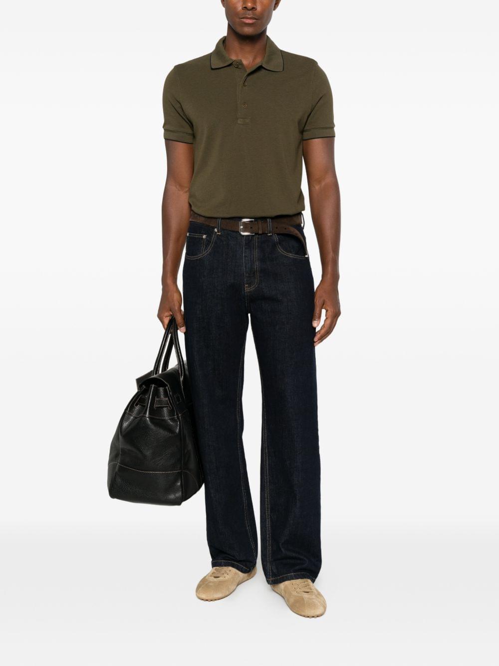Tom Ford Men Piquet Cotton Polo Shirt