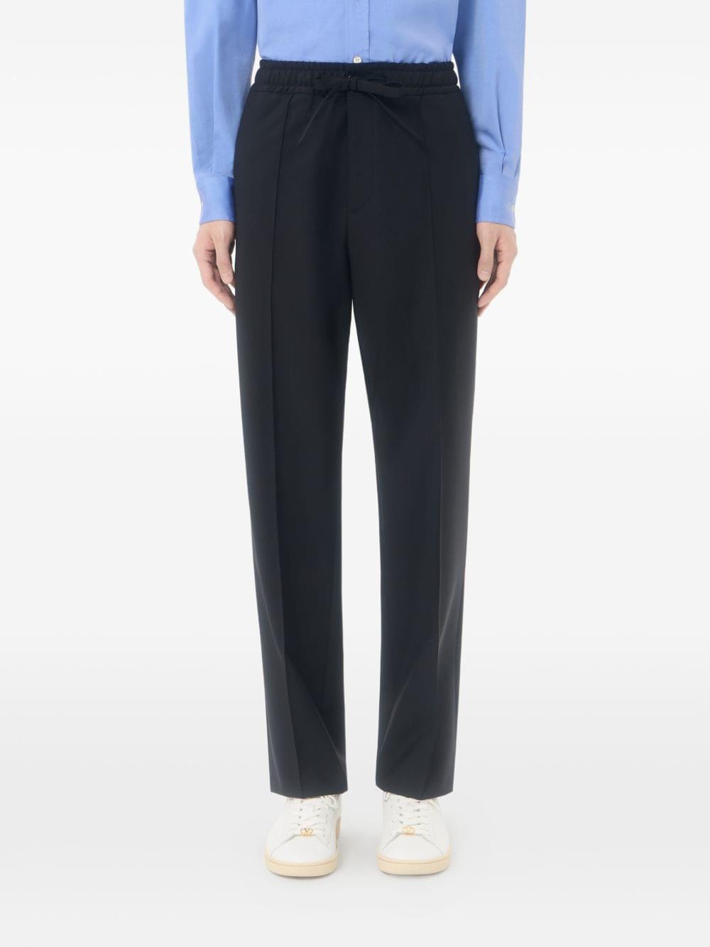 Valentino Men Vlogo Wool Trousers