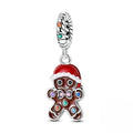Gingerbread Man with Santa Hat Dangle Charm
