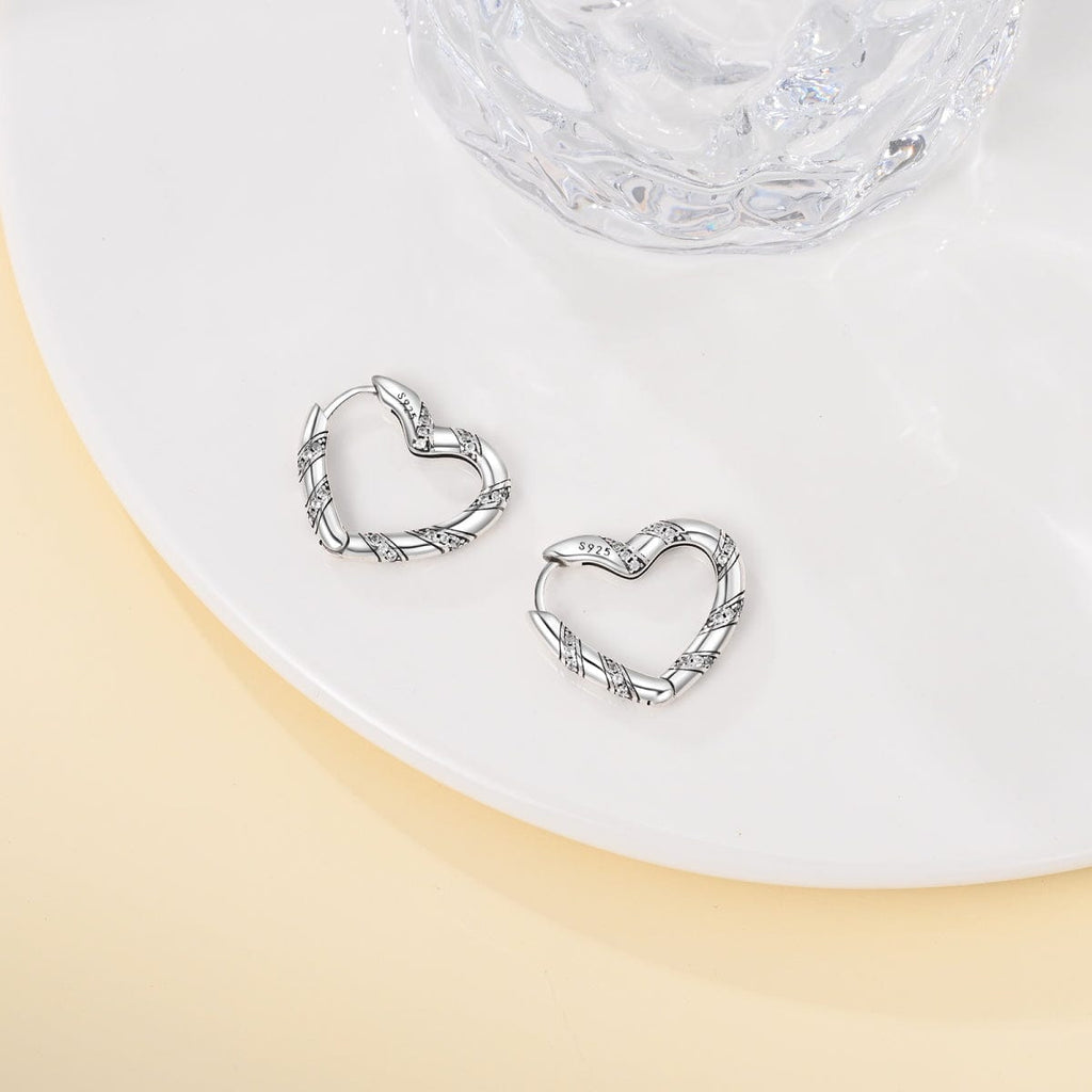 Glittering Striped Hoop Earrings