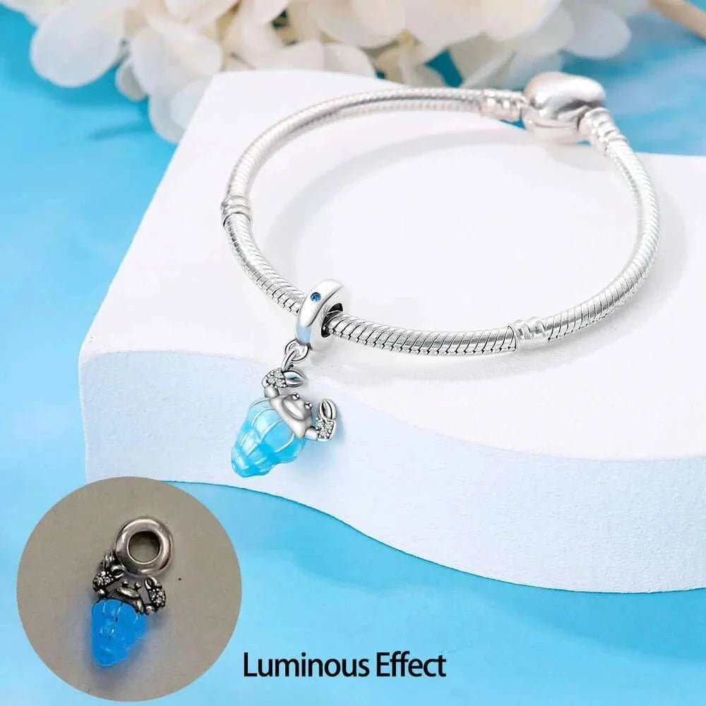 Glow in the Dark Luminous Hermit Crab Shell Dangle Charm