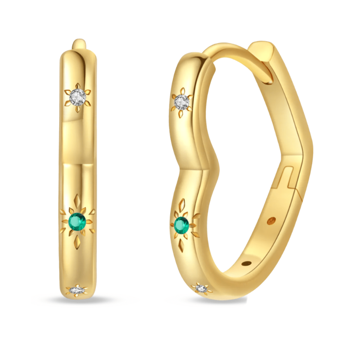 Gold Heart Hoop Earrings