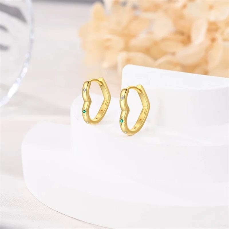 Gold Heart Hoop Earrings