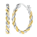 Gold & Silver Twisted Rope Hoop Earrings