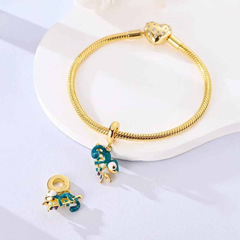 Gold Thermochromic Chameleon Dangle Charm