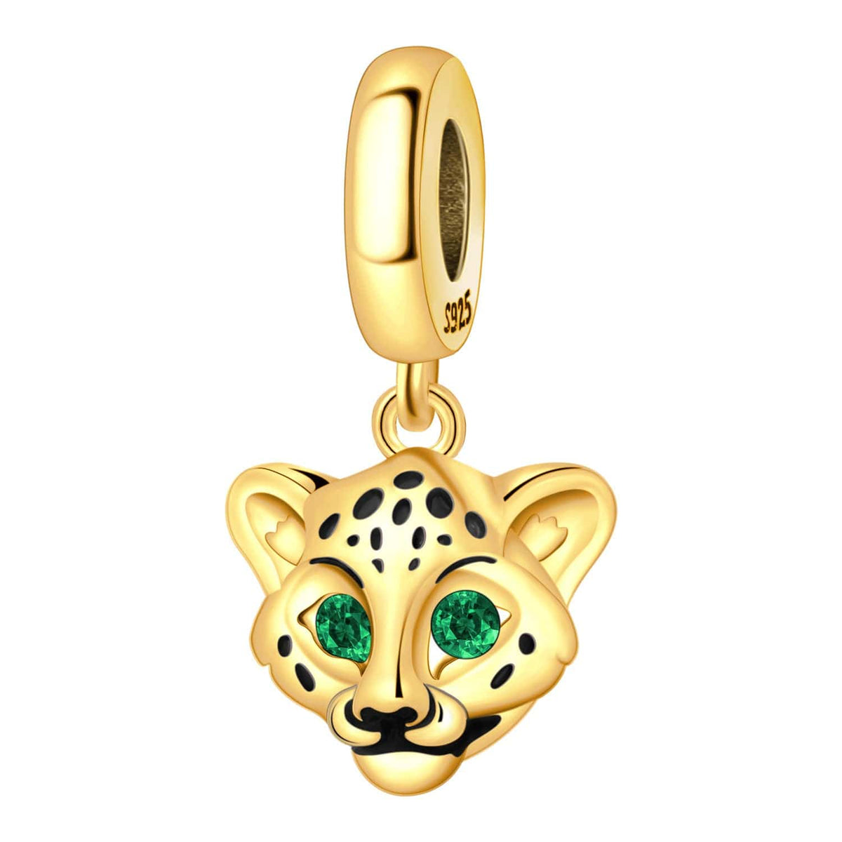 Golden Cheetah Dangle Charm