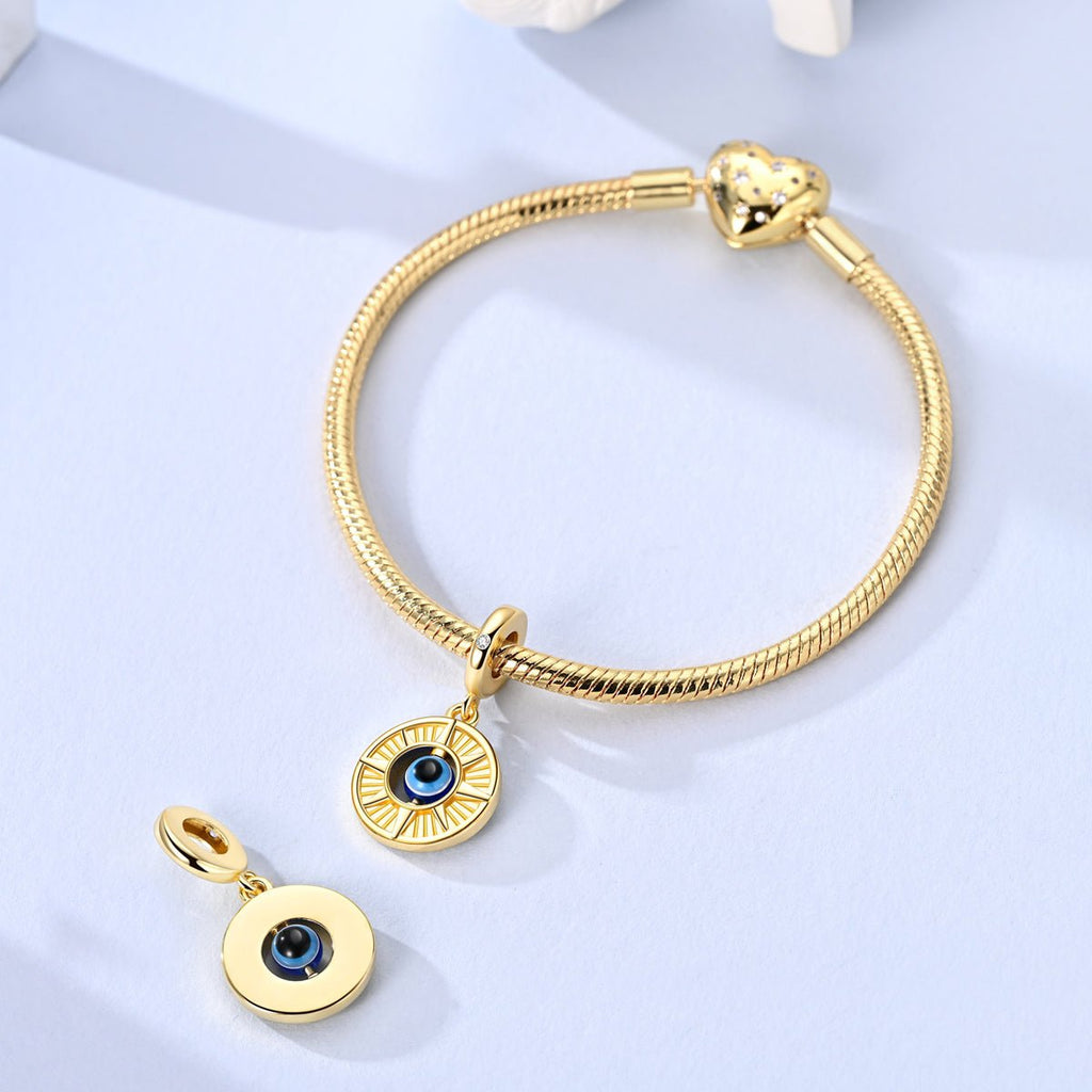 Golden Compass Evil Eye Dangle Charm