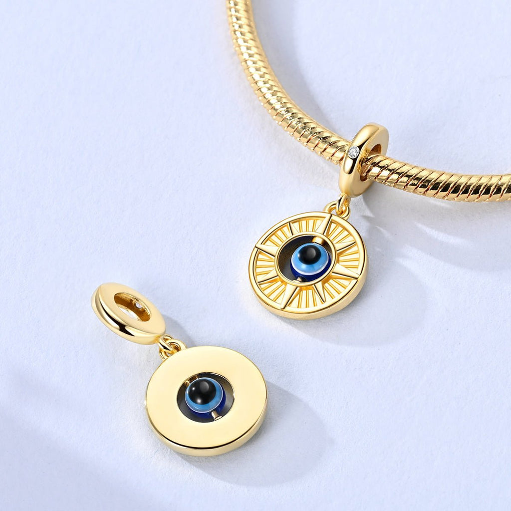 Golden Compass Evil Eye Dangle Charm