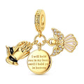 Golden Hold You in My Heart Dangle Charm