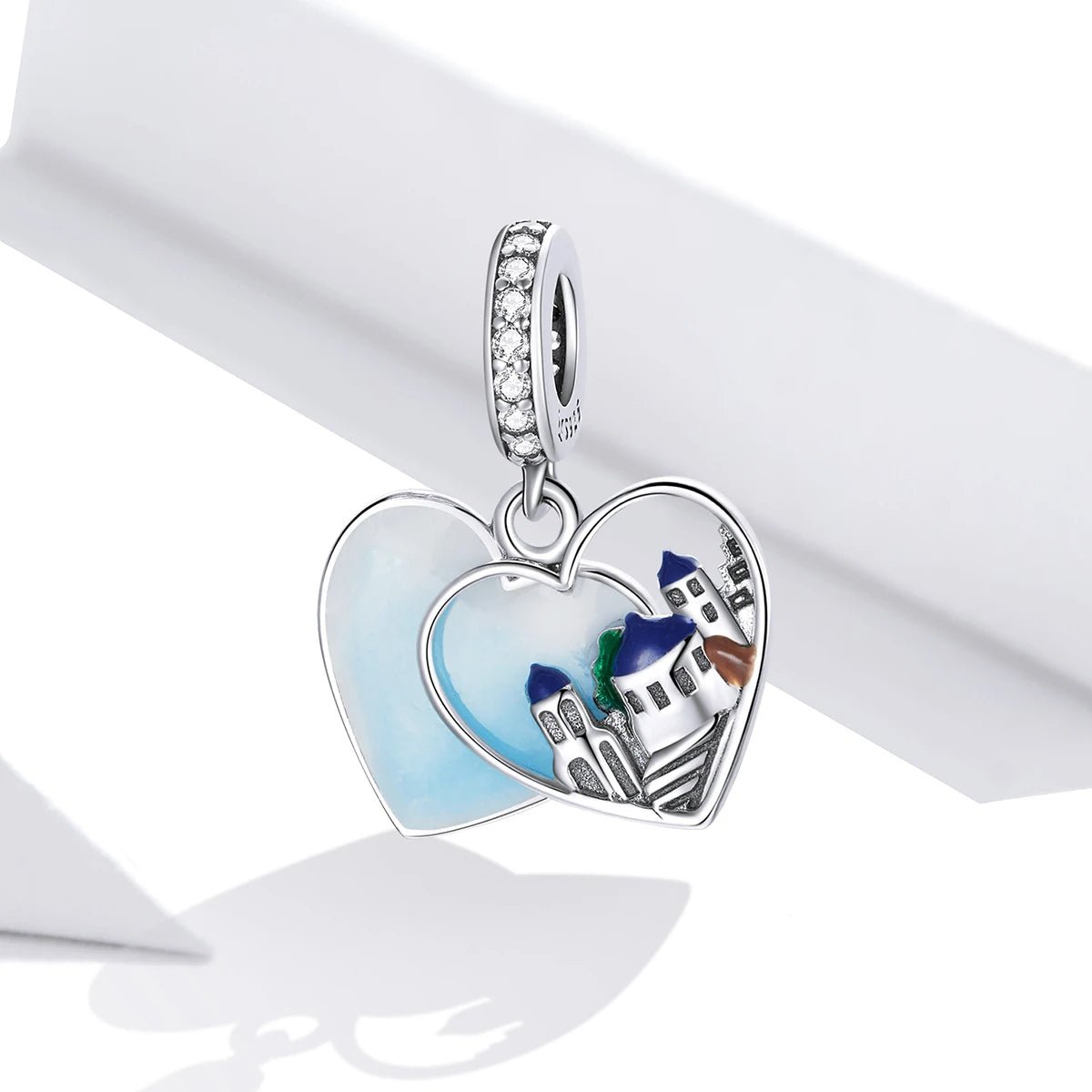Greece Santorini Heart Dangle Charm