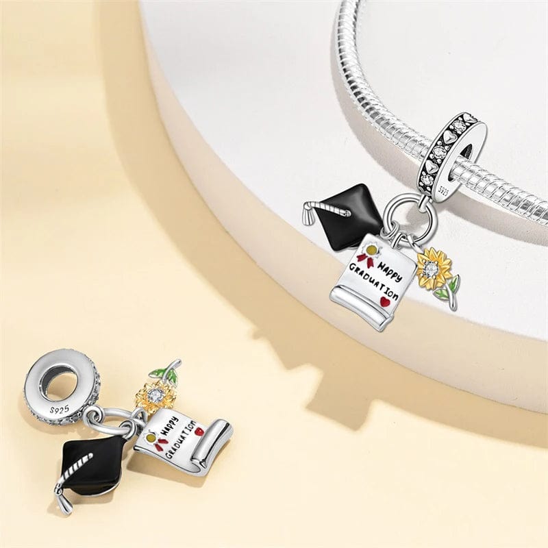 Happy Graduation Triple Dangle Charm