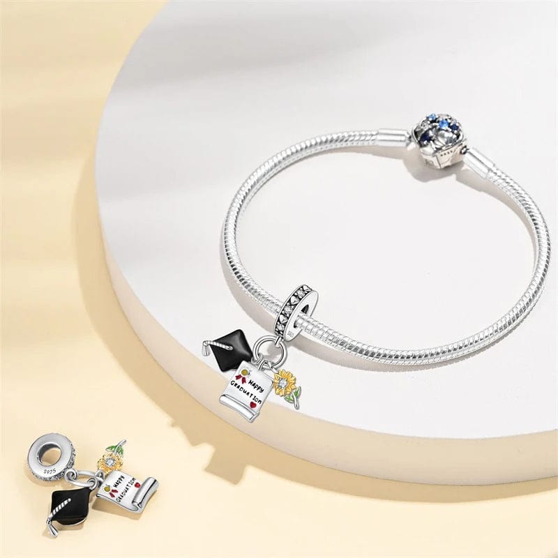 Happy Graduation Triple Dangle Charm