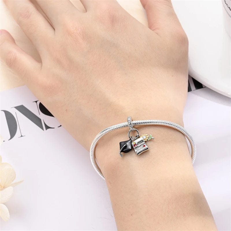 Happy Graduation Triple Dangle Charm